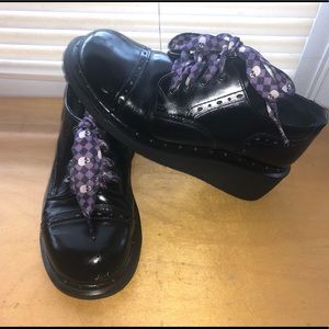 Dr Martens Wedges Black Leather Rare